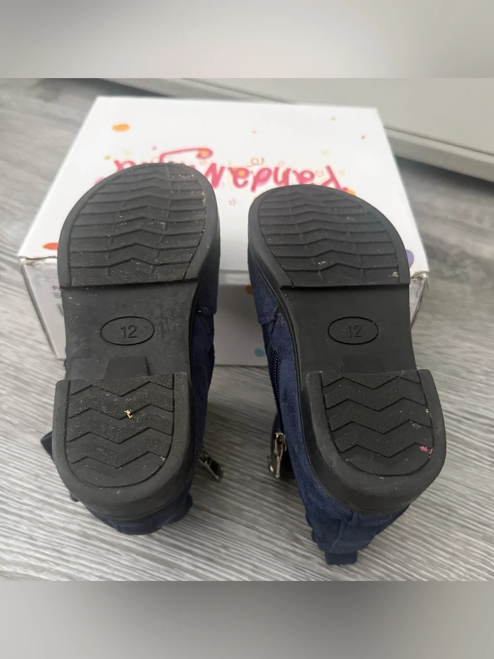 Toddler Navy Bow Ankle Boots